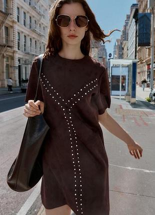 Замшевое платье zara 9