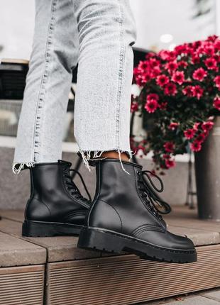 Женские ботинки dr.martens 1460 mono black | деми.5 фото