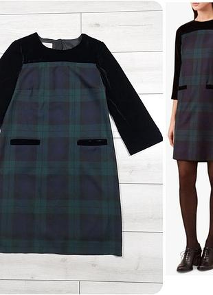 Комбинированное платье hobbs,m-l бархат, полушерсть