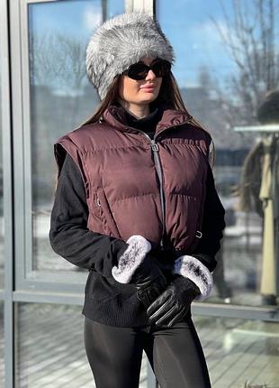 Повʼязка хутро сіра