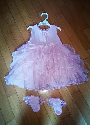 Платье нарядное на рочек из носочки для девочки next с фатином