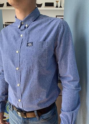 Мужская рубашка superdry в белую точку