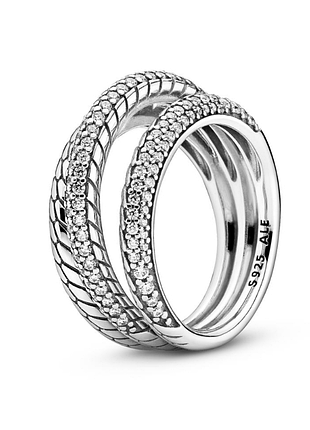 Кольцо тройное серебро 925 стерлинговое