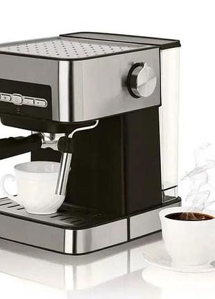 Кофемашина полуавтоматическая универсальная crownberg cb-1566 1000вт с капучинатором lb-17