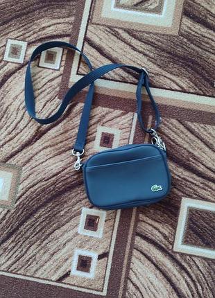 Сумка через плечо lacoste (lacoste crossbody bag) - оригинал, синяя
