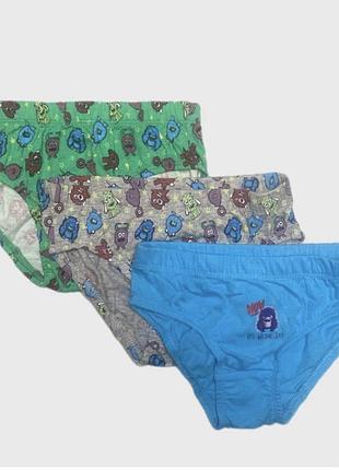 Труси сліпи primark набір 3 шт. дитячі на хлопчика 122 см (6-7 років) зелені, сірі, сині