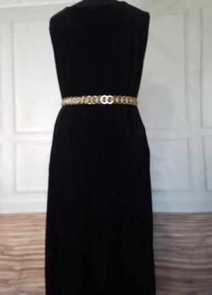 Бархатное платье чёрное в пол 30 размер (большой размер)