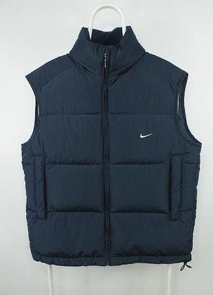 Винтажная пуховая жилетка nike vintage 2000s down puffer vest swoosh logo