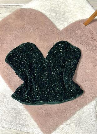 Корсетний топ в паєтки від shein