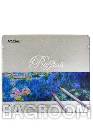 Олівці кольорові marco raffine 24 кольори в металевому кейсі 7100-24tn