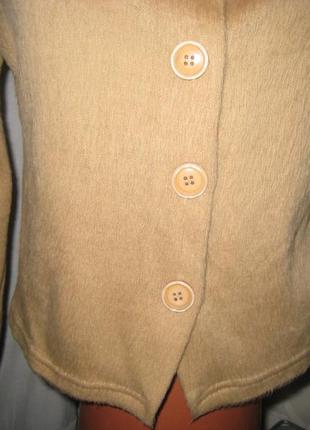 Жакет кардиган трикотажный с меховым воротником, кофта, пиджак3 фото
