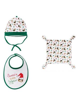 Шапочка слинявчик хустинка набір для хлопчика lupilu 352432/1 обхват 42-44 (62-68 см) різнобарвний