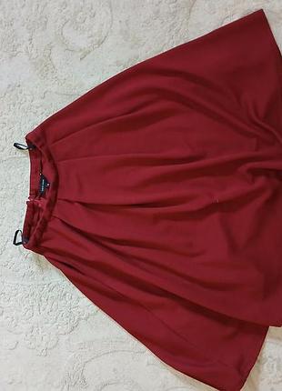 Юбка миди клеш цвет марсала, р.10-12.