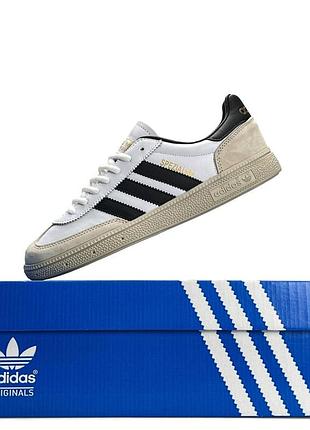Мужские кроссовки adidas spezial white beige black