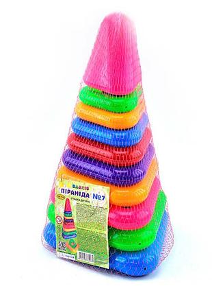 Іграшка дитяча "піраміда трикутна №7" 9 елементів бамсик 1809