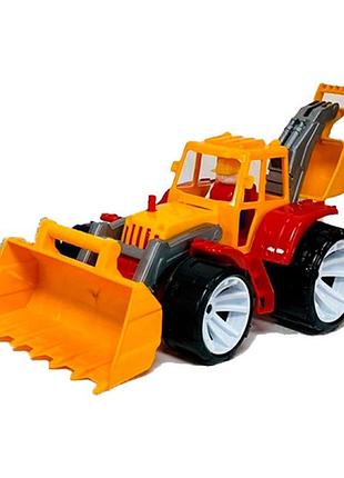 Набор детский трактор с двумя ковшами "bams" (черн. 007/8_yellow-red