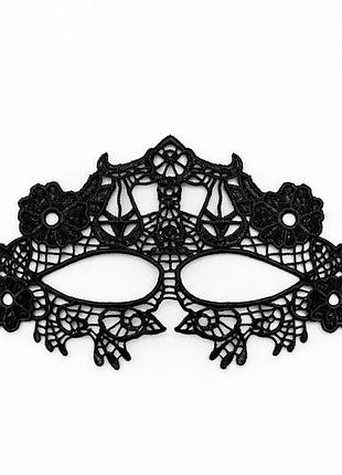 Карнавальная кружевная маска весы one size черный