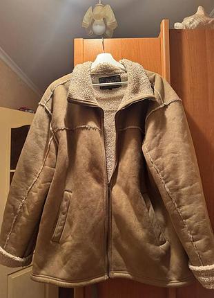 Дубленка мужская, коричневая, размер l-xl