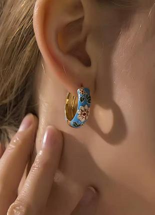 Нержавеющая сталь серьги цветочные