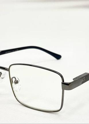Очки для коррекции зрения унисекс металлические прямоугольные классические пластиковые дужки на флексах черный, +1.25