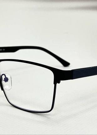 Очки для коррекции зрения унисекс металлические прямоугольные с дужками на флексах черный, +3.75