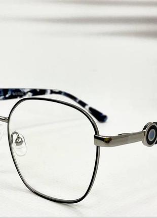 Очки для коррекции зрения женские обзорные фотохромные в металлической оправе пластиковые дужки на флексах черный, -3.25