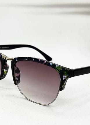 Очки для коррекции зрения женские кошечки с градиентной тонировкой в пластиковой пятнистой полуободковой оправе черный, +1.5