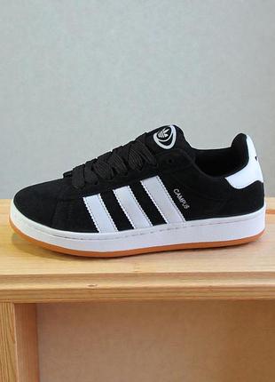 Кроссовки adidas campus white/black, кроссовки адидас кампус черно/белые (0142)