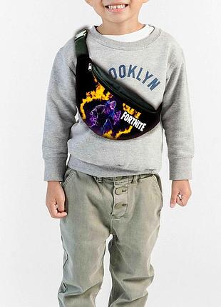 Сумка-бананка детская фортнайт "fortnite" с принтом, 32х15см, сумка для мальчика через плечо (00210)