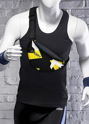 Сумка-бананка мужская/женская sport 32×16 см с расширителем поясная сумка или сумка через плечо (02900)