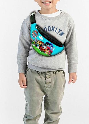 Сумка-бананка дитяча щенячий патруль "raw patrol" 32х15см, через плече для хлопчика (00281)