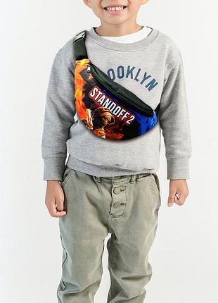 Сумка-бананка "standoff 2" с принтом, 35х15см, детская, молодежная (00001)