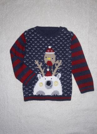 Новорічний светр на 12-18 міс.2 фото