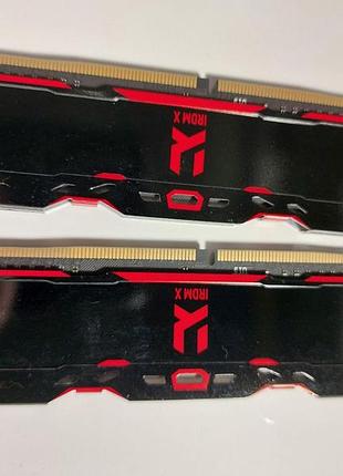 Оперативна памʼять goodram ddr4 16gb (2x8gb) 3200mhz iridium x black (ir-x3200d464l16sa/16gdc)