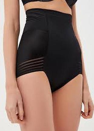 Высокие гладкие черные трусы утяжка
