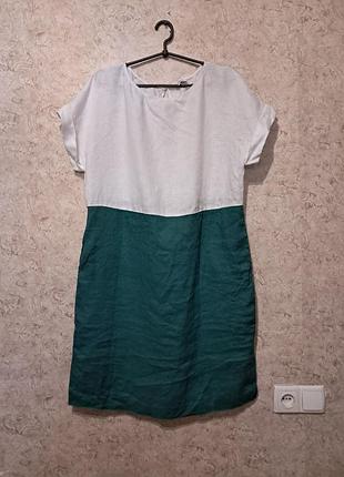 Платье 100% лён с карманами