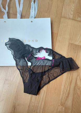 Шикарні трусики ann summers з відкритим доступом чорні мереживні трусики з рюшамм-Енн самєр