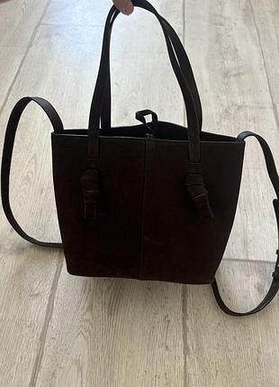 Сумка  massimo dutty замш шоколад