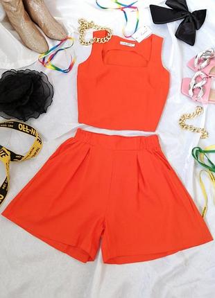 Літній костюмчик натуральна тканина льон висока посадка