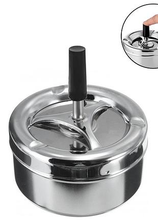 Кругла попільничка з кришкою дзига 9см