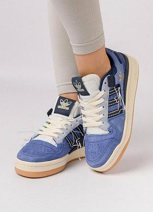 Жіночі кросівки демісезонні  adidas forum 84 low “off white” navy white new