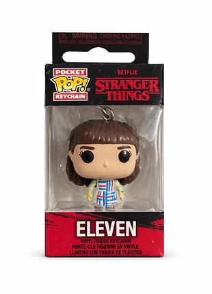 Stranger things eleven (одинадцать) pocket pop!- мини фигурка дивные чудеса funko pop с брелком | оригинал