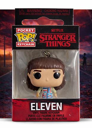Stranger things eleven (одинадцять) pocket pop!— міні фігурка дивні дива funko pop з брелоком | оригінал 2