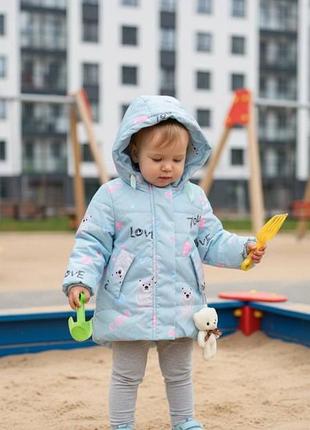 Куртка для девочек 80-104-деми в цветах