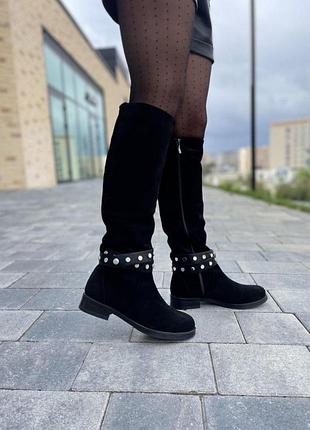 Замшеві чоботи зима