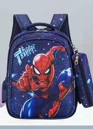 Рюкзак дитячий шкільний портфель spiderman спайдермена людина-павук синій