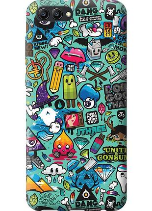 Чохол силіконовий на телефон huawei honor v10 / view 10 стікер бомбінг 1 "693u-1579-58250"