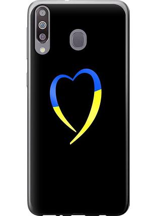 Чохол силіконовий патріотичний на телефон samsung galaxy a40s a3050 жовто-блакитне серце "885u-2058-58250"