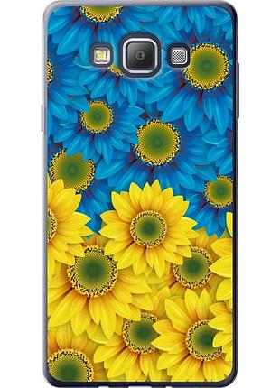 Чохол силіконовий патріотичний на телефон samsung galaxy a7 a700h жовто-блакитні квіти "1048u-117-58250"