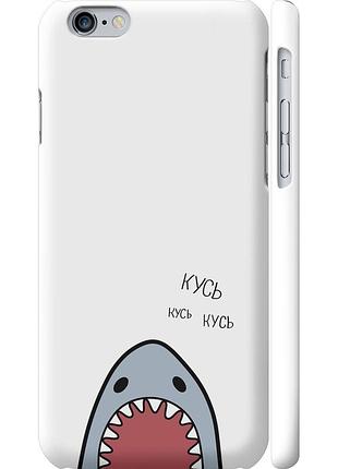 Чехол 3d пластиковый матовый на телефон iphone 6 акула "4870m-45-58250"